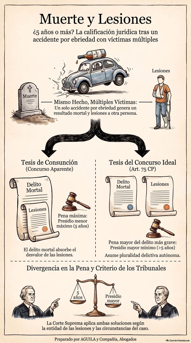 Infografía: conducción en estado de ebriedad con muerte y lesiones
